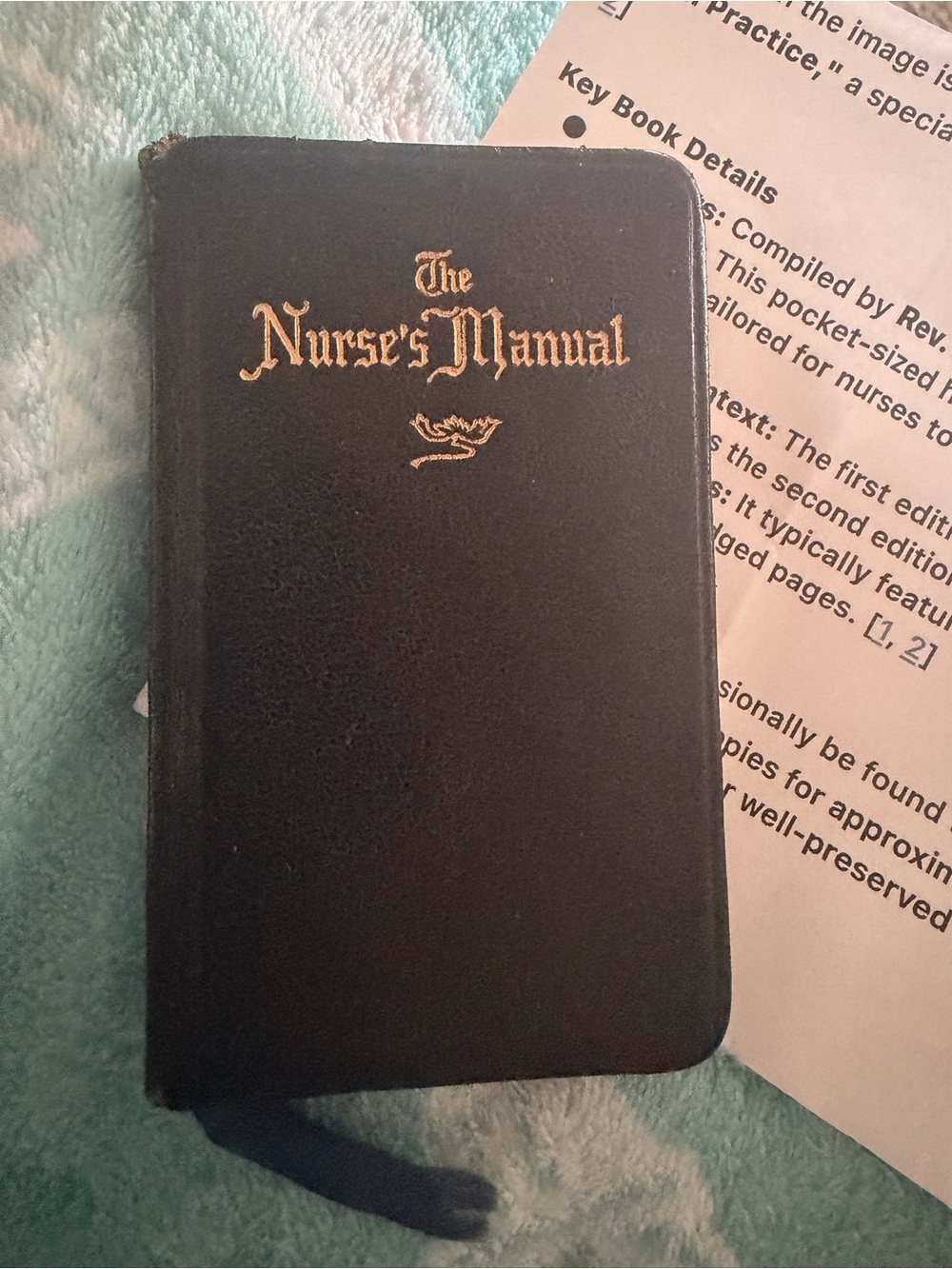 The Nurse's Manual Pocket Book in Black with Gold Foil